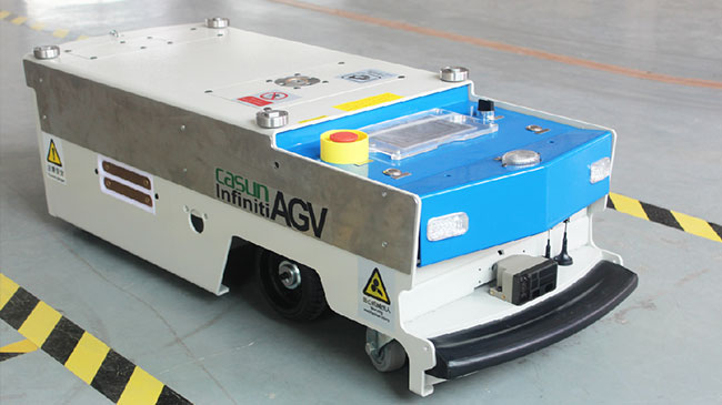 AGV van de de automobielindustrie Eenrichtingstunnel Robot met Mechanische Bumpersensor