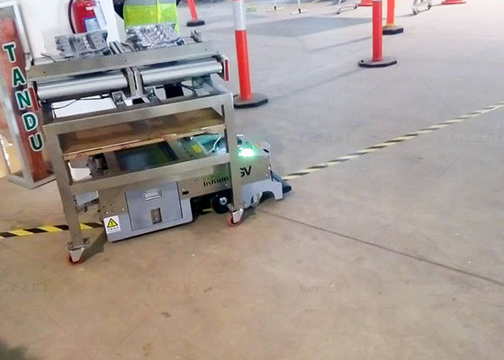 24h Long Working Time Unidirectional Tunnel AGV Auto Guided Vehicle With Laser Obstacle Sensor